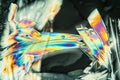 Glutamate crystals in polarized light Royalty Free Stock Photo