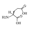 Glutamic acid is an amino acid. Chemical molecular formula glutamic acid amino acid. Vector illustration on isolated