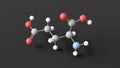glutamic acid molecular structure, glutamate, ball and stick 3d model, structural chemical formula with colored atoms