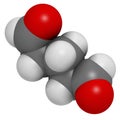 Glutaraldehyde (glutaral) disinfectant molecule. Used in disinfection of medical devices and surgical instruments