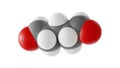 glutaraldehyde molecule, crosslinking agent molecular structure, isolated 3d model van der Waals