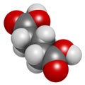 Glutaric acid molecule. Organic dicarboxylic acid.