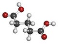 Glutaric acid molecule. Organic dicarboxylic acid
