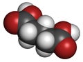 Glutaric acid molecule. Organic dicarboxylic acid.