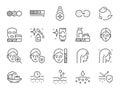 Glutathione icon set. It included face, facial, gluta, skin, and more icons. Editable Vector Stroke