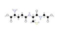 glutathione molecule, structural chemical formula, ball-and-stick model, isolated image antioxidant