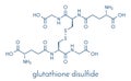 Glutathione oxidized glutathione, GSSG molecule. Skeletal formula.