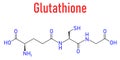 Glutathione, reduced glutathione, GSH, endogenous antioxidant molecule. Skeletal formula. Royalty Free Stock Photo