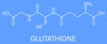 Glutathione, reduced glutathione, GSH, endogenous antioxidant molecule. Skeletal formula. Royalty Free Stock Photo