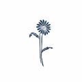 Daisy flower outline flat icon Royalty Free Stock Photo