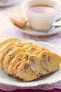 Gluten free almond biscotti with tea