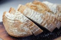 Gluten free artisan bread sourdough cob, homemade baking of delicious round bread Royalty Free Stock Photo