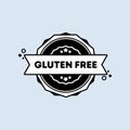 Gluten free badge in black. Vector. Gluten free stamp icon. Certified badge logo. Stamp Template. Label, Sticker, Icons. Vector Royalty Free Stock Photo