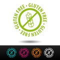 Gluten free badge, logo, icon. Flat illustration on white background.