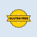 Gluten free badge. Vector. Gluten free stamp icon. Certified badge logo. Stamp Template. Label, Sticker, Icons. Vector EPS 10. Royalty Free Stock Photo