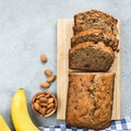 Gluten free banana bread loaf Royalty Free Stock Photo