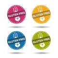 Gluten Free Buttons - Colorful Vector Illustration - Isolated On White
