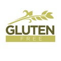 Gluten free in cereal grains logo. Dough without harmful substances Royalty Free Stock Photo