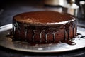 gluten-free chocolate cake with shiny mirror glaze