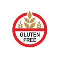 Gluten free - colored icon badge on white background vector illustration for website, mobile application, presentation