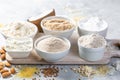 Gluten free concept - selection of alternative flours and ingredients