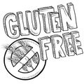 Gluten Free food sketch Royalty Free Stock Photo