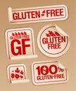Gluten free food stickers. Royalty Free Stock Photo
