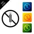 Gluten free grain icon isolated on white background. No wheat sign. Food intolerance symbols. Set icons colorful square Royalty Free Stock Photo