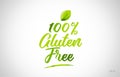 100% gluten free green leaf word on white background Royalty Free Stock Photo