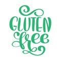 Gluten free. Hand drawn lettering phrase isolated on white background. Vector illustration text calligraphy quote