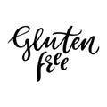 Gluten free hand drawn logo, label. Vector illustration eps 10 for food and drink, restaurants, menu, bio markets and