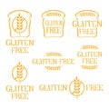 Gluten free- handdrawn isolated logo elements.