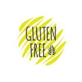 Gluten Free icon. Green and gray vector sign isolated. Illustration symbol for food, label, product, healthy eating, special diet