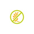 Gluten free icon. Organic food. Product free ingredient. Healthy bread Royalty Free Stock Photo