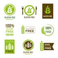 Gluten Free Icons - Badges Royalty Free Stock Photo