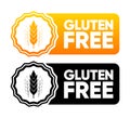 Gluten free icons. The concept of healthy natural organic food. Stamps in various designs. Food packaging decoration Royalty Free Stock Photo