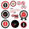 Gluten free label collection Royalty Free Stock Photo