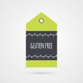 Gluten free label. Food icon. Shopping tag sign with twigs isolated. Royalty Free Stock Photo