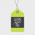 Gluten Free label, shopping tag. Vector sign isolated on transparent background. Illustration symbol for food, icon, product, logo Royalty Free Stock Photo