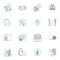 Gluten-free linear icons set. Celiac, Wheat, Condition, Diet, Free, Intolerance, Digestive line vector and concept signs