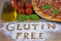 Gluten free pizza on background Royalty Free Stock Photo
