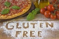 A gluten free pizza on background Royalty Free Stock Photo