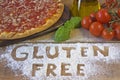 A gluten free pizza on background Royalty Free Stock Photo