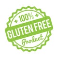 Gluten FREE Product rubber stamp green on a white background. Royalty Free Stock Photo