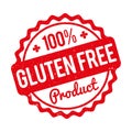 Gluten FREE Product rubber stamp red on a white background. Royalty Free Stock Photo