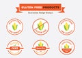 Gluten free products badge design with corn vector