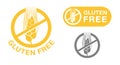 Gluten free prohibit emblem - crossed wheat