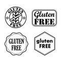 Gluten Free Seals, Badges, Icons. Vector illustration