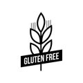 Gluten free seals. Black and white design, can be used as stamp, seal, badge, for packaging etc