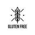 Gluten free seals. Black and white design, can be used as stamp, seal, badge, for packaging etc